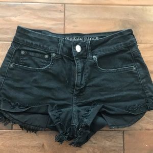 Black jean shorts